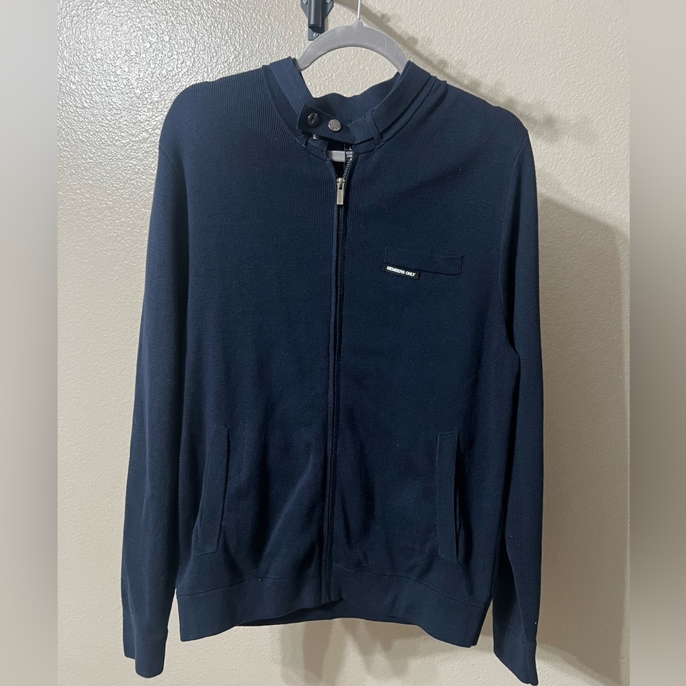 NWT Men’s - Members only brand Navy Zip-up sweater.